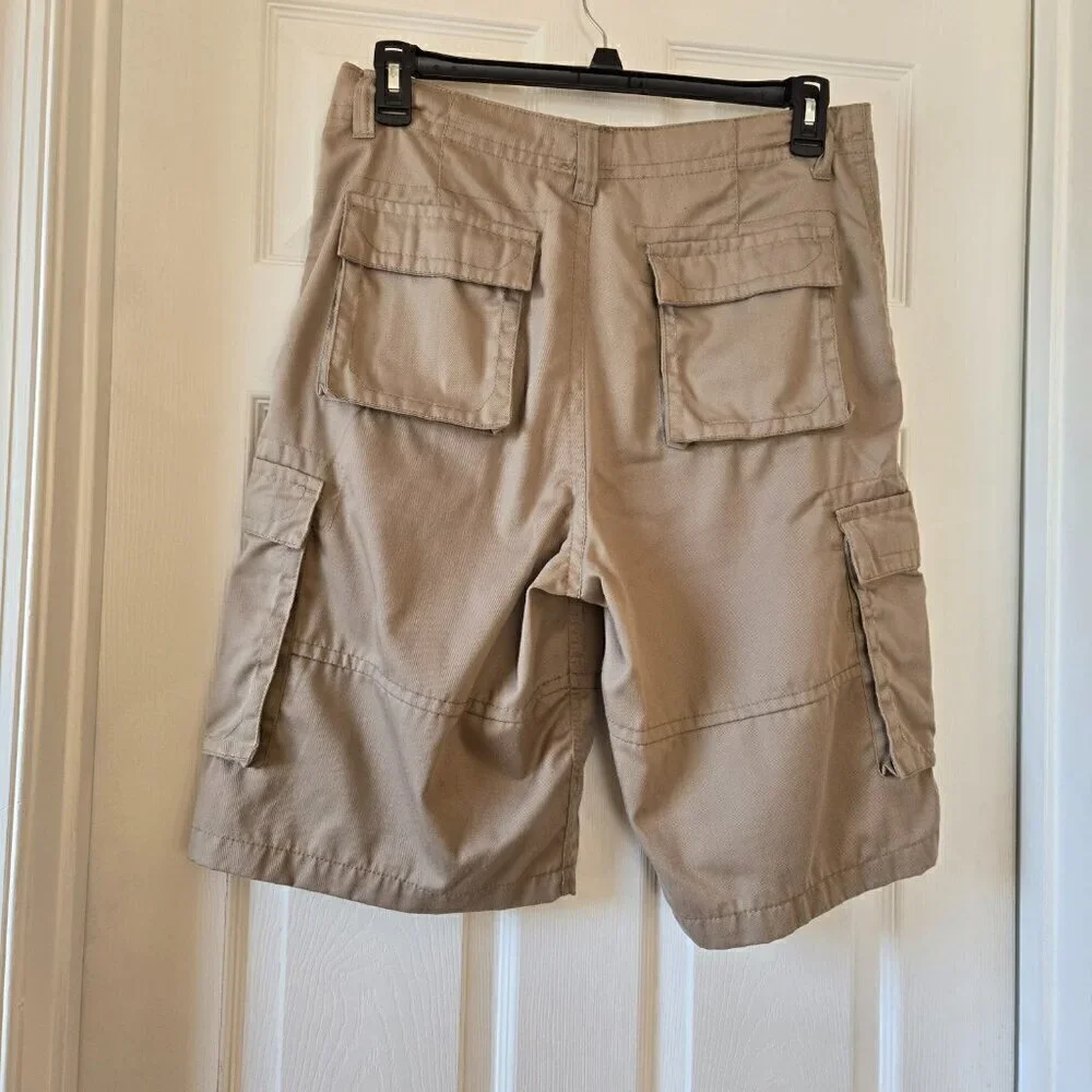 Roadblock Men's Khaki Cargo Multi-Pocket Shorts Size 32